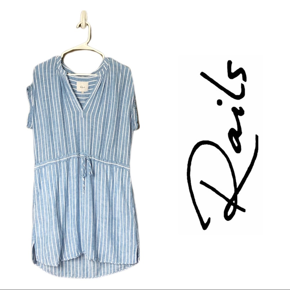 Rails Blue and White Tie Front Sundress